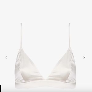 Ser.o.ya Iris Satin Bralette Crop Top Pearl Ivory White sz S